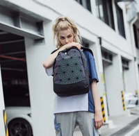 Sac à dos holographique réfléchissant haute visibilité, léger et grande capacité, pour l'école, le bureau et l'ordinateur, certifié BSCI GRS
