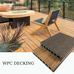 Chinese Supplier offer Waterproof Co-Extrusion Brushed WPC decking for outdoor use