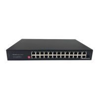 Commutateur réseau Gigabit 24 ports OEM/ODM d'usine avec 2 ports Uplink 1000M PoE, débit de transfert non bloquant de 14,8 Gbit/s et 6,55 Mpps