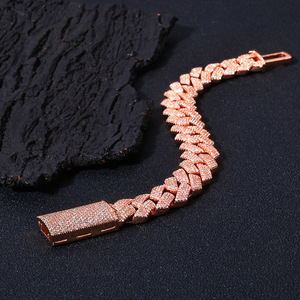 Pulsera de Zirconia para Hombre de 15mm con Cuatro Hileras, Cadena Cubana con Incrustaciones de Diamantes, Joyería de Moda al por Mayor Tanjing Fashion - Product Image 5