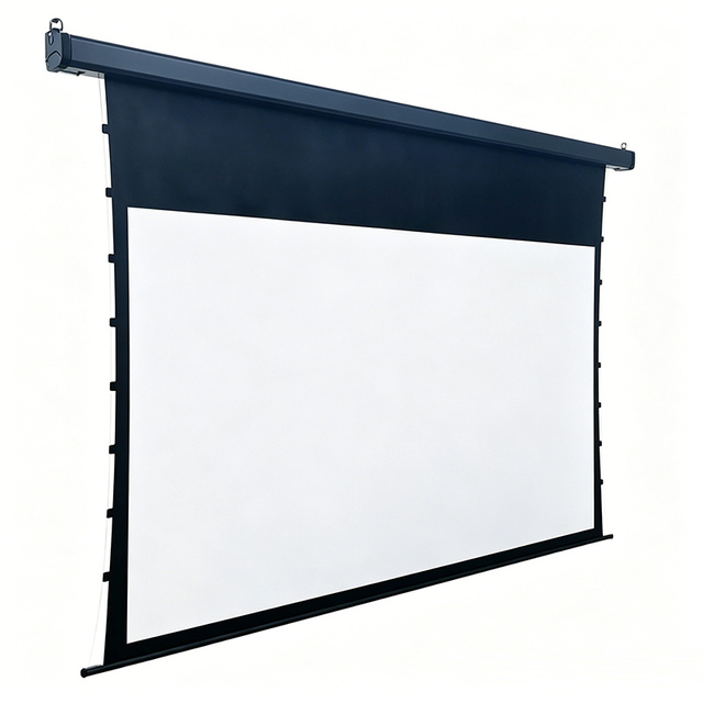 92inch 16:9 Fiberglass High Definition Electric Projection Screen Tab Tension Automatic Ceiling Mount Retractable for Home