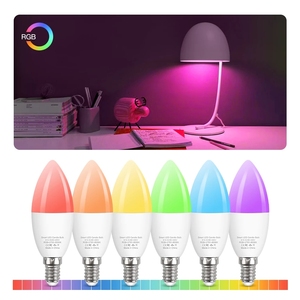 Tuya หลอดไฟแอลอีดีอัจฉริยะ Wi-Fi โคมไฟ RGB LED E14ทำงานร่วมกับ alexa/<span class=keywords><strong>google</strong></span> home/<span class=keywords><strong>siri</strong></span>/ ชีวิตอัจฉริยะ85-265V RGB + หลอดไฟวิเศษหรี่แสงได้สีขาว - Product Image 3