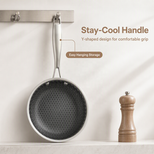 Mini Sartén Antiadherente de Acero Inoxidable SUS 316L con Diseño de Panal de Abeja, Apta <span class=keywords><strong>para</strong></span> Cocina de Inducción, Gas y Eléctrica, Apta <span class=keywords><strong>para</strong></span> Lavavajillas - Product Image 1
