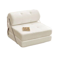 Sofá Cama Plegable de Metal Minimalista Moderno para Personas que Buscan Comodidad, con Cojín de Tela, Portátil, para Uso en Hoteles y Salas de Estar, Reclinable