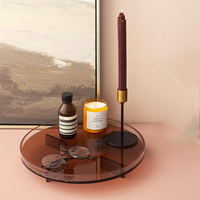 Plateau de service rond en acrylique rétro nostalgie salon ménage Table basse décor Lucite fruits plateau de rangement organisateur