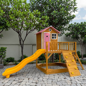 <span class=keywords><strong>Maison</strong></span> <span class=keywords><strong>de</strong></span> jeu extérieure en sapin chinois imperméable et écologique pour enfants avec toboggan d'escalier pour cour arrière-cour et patio - Product Image 1