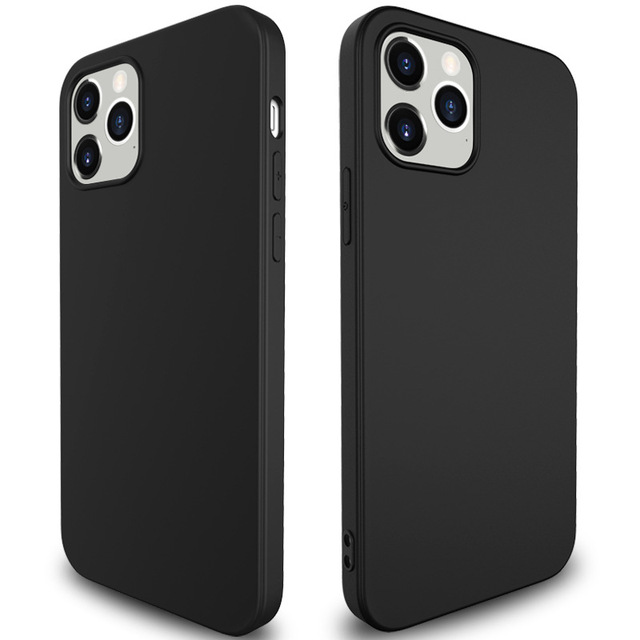 Mobile Accessories Ultra Thin Fit Matte Black Silicone TPU Soft Cover Case for iPhone 6 7 11 12 13 14 15 16 17 Pro/Plus/Pro Max