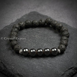 Gema de turmalina negra, pulseras de Lava - Product Image 3