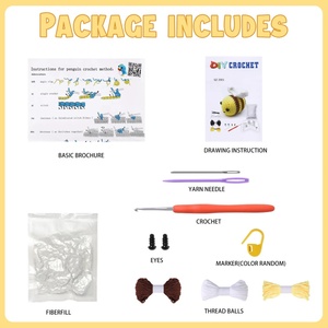 Nuevos Kits de Ganchillo Fácil de Algodón de Leche con Diseños de Dibujos Animados Personalizados para Principiantes, Suaves, Estilo Europeo, Regreso a Clases - Product Image 6