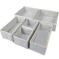 Ensemble de 6 organiseurs de literie pliables en tissu non tissé pour draps, housses de couette, vêtements, rangement