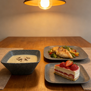 Bol carré en mélamine gris granité de 5,5 pouces, bol carré en mélamine à coins arrondis pour le service de la nourriture dans les restaurants asiatiques - Product Image 6