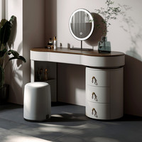 Table de maquillage et commode de chambre haut de gamme en bois de pin massif, style rétro français, avec rangement durable et écologique