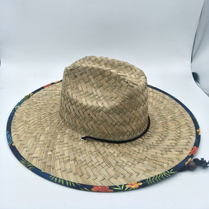Chapeaux de soleil de plage unisexes pour hommes et femmes, prêts à être expédiés en gros, en paille naturelle, à large bord, style Panama, pour sauveteurs et surfistes, en vrac - Product Image 2
