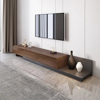 NOVA Gris Salon Tv Stand Divertissement Center Table Meubles 3 Tiroirs Rétractables TV Stand MDF TV Unit Cabinet