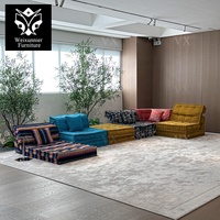 Canapé modulaire de luxe arabe fantaisie appartement rembourré confortable sectionnel avec dossier réglable canapé Majong coloré
