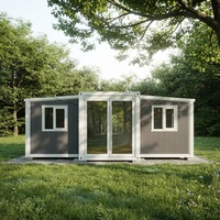 Maison conteneur préfabriquée pliable à construction rapide, extensible, pour usage de vacances, avec salle de bain, mini-maison, 20ft 40ft, mobile, pour école, anti-corrosion, résistante au vent