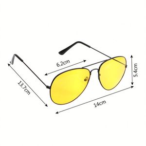 Lunettes de soleil de conduite nocturne en alliage pour hommes et femmes, avec logo personnalisé, verres jaunes anti-éblouissement, pour la conduite de nuit - Product Image 6