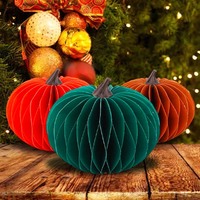 Décorations de citrouille en plastique pliables écologiques personnalisées, décoration de table de Noël, couleur rouge et verte, décoration de fête suspendue de Noël