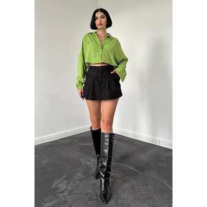 Blusas y Camisas Bordadas a Mano de Corte Clásico para Mujer, Color Verde, Venta al por Mayor - Product Image 2