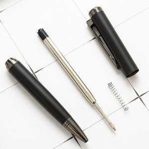 Stylo bille en métal noir personnalisé de luxe avec logo, largeur d'écriture de 1,0 mm - Product Image 4