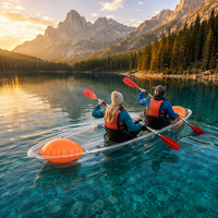 Kayak transparent pour 2 personnes, couleur personnalisée, en polycarbonate, pour lac, mer, loisirs nautiques en plein air