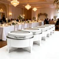 Réchaud de buffet professionnel en acier inoxydable blanc 6L pour traiteur, mariage et hôtel