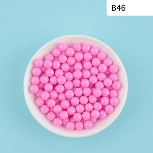 Cuentas de Plástico ABS Rosa Intenso Estilo Barbiecore, Cuentas Redondas de Plástico para Hacer Joyería, Suministros para Decorar Bolígrafos - Product Image 1