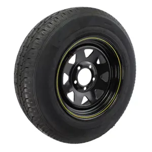 Black Trailer Wheel Rims And Tyre Assembly 13"inch Steel Trailer Wheel With 165R13C Tires