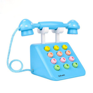 <span class=keywords><strong>Jouet</strong></span> éducatif Montessori, jeu de simulation, téléphone en bois pour enfants, unisexe, couleurs bleu/<span class=keywords><strong>rose</strong></span>, matériau écologique - Product Image 5