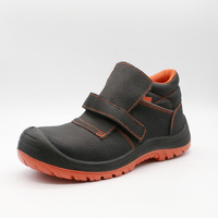 Zapato de seguridad MaxiTough de cuero vacuno repujado con puntera de acero y compuesto, puntera de fibra de vidrio, doble inyección de PU, corte bajo para construcción.