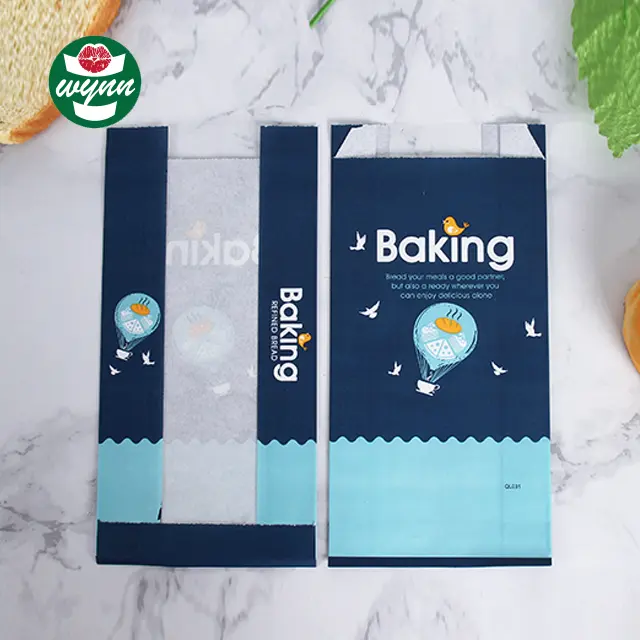 Bakkerij Gesneden Brood Toast Cake Voedsel Venster Kraftpapier Verpakking Zak