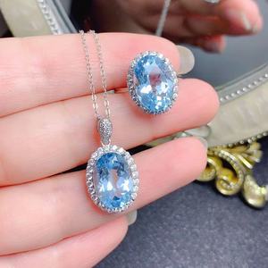 Bán buôn thời trang Sản xuất tại Trung Quốc 925 sterling <span class=keywords><strong>Silver</strong></span> tự nhiên Topaz đá Flower Jewelry <span class=keywords><strong>Set</strong></span> đối với phụ nữ - Product Image 3
