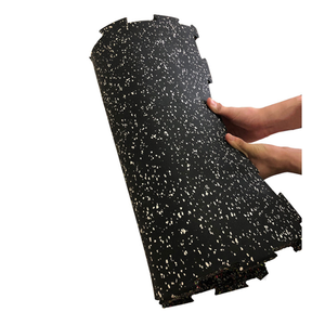 Không độc hại không mùi chéo phòng tập thể dục phòng tập thể dục Interlock gạch cao su phòng tập thể dục thảm sàn cao su CuộN - Product Image 3