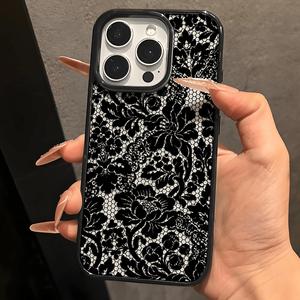 <span class=keywords><strong>Coque</strong></span> de téléphone portable 2-en-1 en TPU à changement de couleur, motif dentelle noire tendance pour <span class=keywords><strong>iPhone</strong></span> 14 <span class=keywords><strong>12</strong></span> 15 17 Air 18 Pro Max - Product Image 2