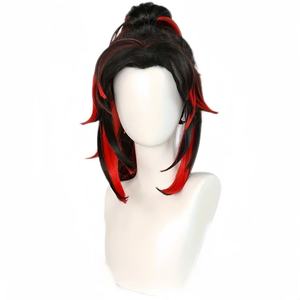 Perruque de cosplay d'anime japonais, dégradé rose-vert, cheveux longs et raides pour fête d'Halloween, costume et jeu de rôle - Product Image 6