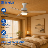 Produit le plus vendu : Ventilateur de plafond LED moderne pour chambre à coucher, 42 pouces, 3 pales en ABS, moteur DC silencieux, variateur d'intensité, avec télécommande