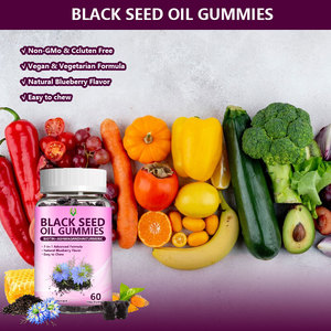 Suministro de fábrica 7 en 1 Fórmula vegana avanzada Gummy Black Seed Oil Gummies con cúrcuma Promueven la salud cardiovascular - Product Image 5