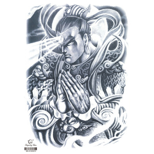 Tatouage temporaire style indien pleine surface du dos, motifs ailes, geisha, couronne, grande taille, art corporel pour hommes et femmes - Product Image 6
