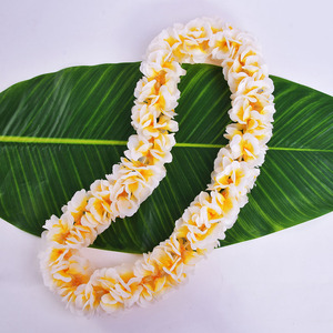 工場サプライヤーHL007597CM人工シルクミニプルメリアハワイアンレイハワイフラダンサートロピカルフラワーパーティーウーマンネックレス - Product Image 2