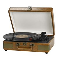 Tocadiscos Clásico con Maletín, Reproductor de Vinilos con Múltiples Funciones, Conexión BT y Salida de Línea