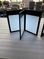 Éclairage lumineux rechargeable 3 pages Couverture en cuir Livre LED Support de menu à boire Tente de table pour KTV Restaurant Boîte de nuit