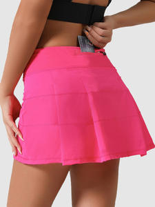 Lulu pakaian tenis pinggang tinggi wanita, rok tenis pinggang tinggi dengan saku belakang musim panas, pakaian olahraga Gym, tari Yoga - Product Image 3