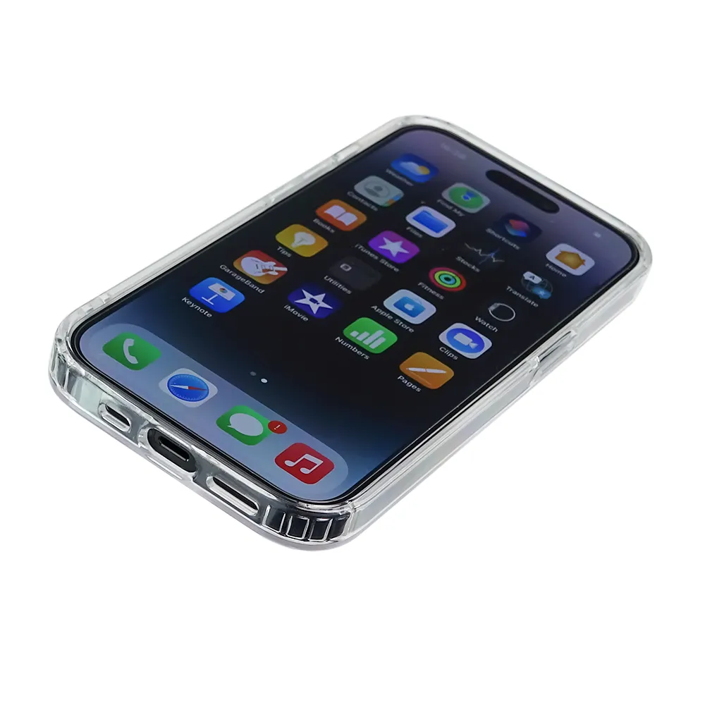 Casing ponsel pengisi daya nirkabel transparan, casing ponsel magnetis Tpu untuk iPhone 12 13 14 15
