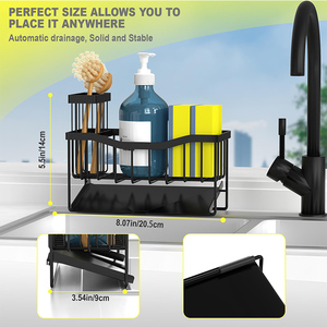 卸売キッチンカトラリーカウンターステンレス鋼オーガナイザーラック皿水切りラックシンク乾燥水切り付き - Product Image 5