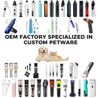 OEM Professioneller 2-Gang Geräuscharmer USB-Aufladbarer Elektrischer Haustier-Nagelschleifer mit LED-Licht für Hund Katze Welpe Kätzchen