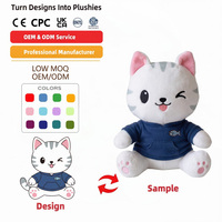 Fabricant de jouets en peluche personnalisés : Jouets en peluche animaux personnalisés, modèle chat ailé de type chauve-souris, très fidèles à l'original, pour merchandising de convention anime