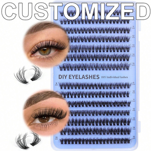 <span class=keywords><strong>Cils</strong></span> en grappe faits à la main D pour <span class=keywords><strong>volume</strong></span> intense 10D-20D, 32 rangées, en vrac, effet ruban, emballage personnalisé, faux vison Yiernuo - Product Image 2
