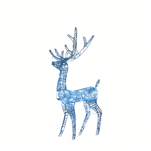 Décoration de Noël en acrylique en forme de renne, 4 pieds, lumières blanches froides, 140 LED - Product Image 1