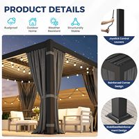 Auvent électrique moderne en aluminium pour terrasses extérieures, pergolas climatisées pour jardins, équipé de bandes lumineuses LED, respectueux de l'environnement