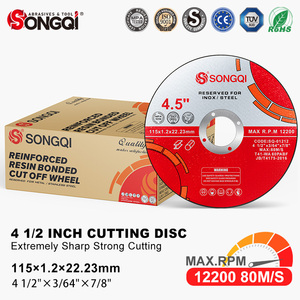 Songqi <span class=keywords><strong>4</strong></span>.5 inch cắt kim loại bánh xe <span class=keywords><strong>4</strong></span>-1/2 "x 3/64" x 7/8 "Máy mài góc đĩa cho thép & thép không gỉ - Product Image 3